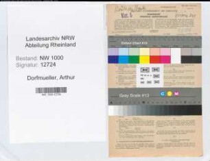 Entnazifizierung Arthur Dorfmueller, geb. 04.04.1897 (Bankangest.)