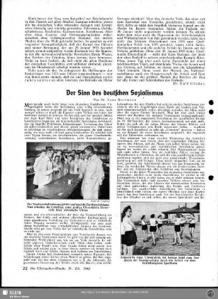 Der Sinn des deutschen Sozialismus