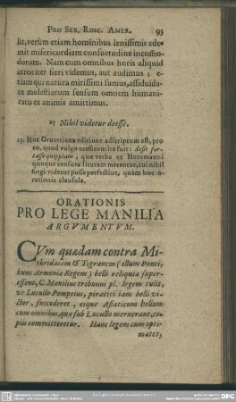 Orationis Pro Lege Manilia Argumentum