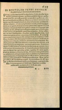 In Epistolam Petri Priorem Argumentum ...