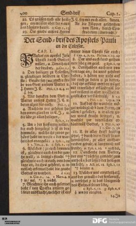 Der Send-brif des Apostels Pauli an die Colosser.