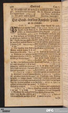 Der Send-brif des Apostels Pauli an die Colosser.