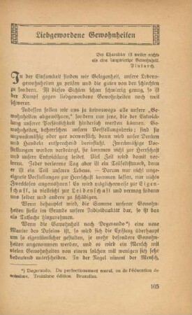 Liebgewordene Gewohnheiten