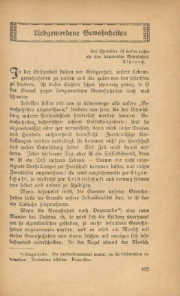 Liebgewordene Gewohnheiten