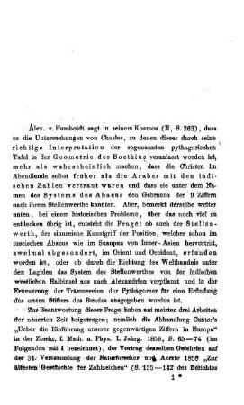 Gerbert, die Geometrie des Boethius und die indischen Ziffern.