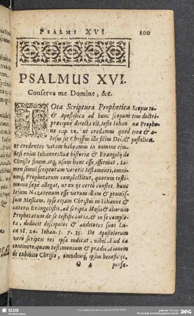 Psalmus XVI. Conserva me Domine, &c.