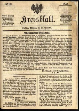 Ausgabe vom Mittwoch, den 25. Dezember 1872.
