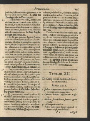 Titulus XII. De Competentis Judicis aditione, & jurisdictione.