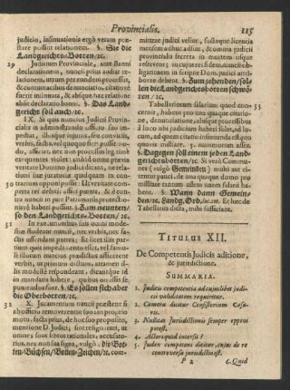Titulus XII. De Competentis Judicis aditione, & jurisdictione.