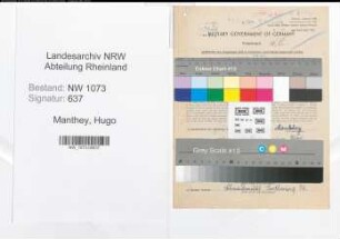 Entnazifizierung Hugo Manthey , geb. 22.06.1905 (Schlosser)