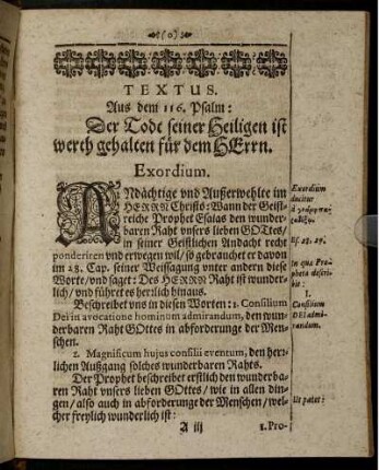 Textus. Aus dem 116. Psalm