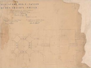 Schmidt, Heinrich von; Brüssel - Laeken (Belgien); Eglise Notre Dame, Portal und Turm - Teilgrundriss