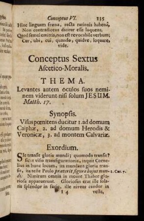 135-145, Conceptus Sextus. Ascetico-Moralis.