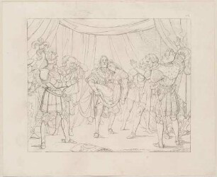 Zu Shakespeares "König Lear", Blatt 12, 5. Akt, 3. Szene: Lear mit der toten Cordelia auf den Armen