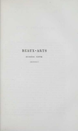Beaux-arts. Deuxième partie (Musique)