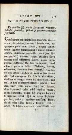 XVI. C. Plinius Paterno Suo S.