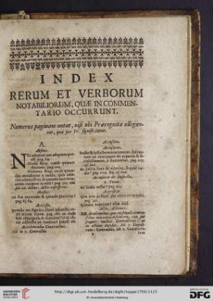 Index Rerum et Verborum