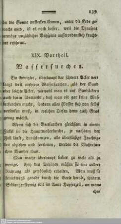 XIX. Vortheil. Wasserfurchen