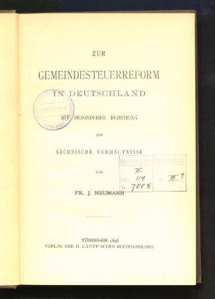 Zur Gemeindesteuerreform in Deutschland : mit besonderer Beziehung auf sächsische Verhältnisse