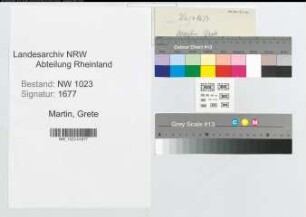 Entnazifizierung Grete Martin , geb. 13.04.1900 ()