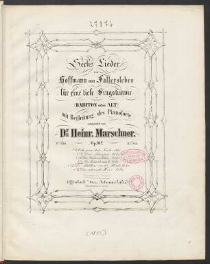 No. 4: Was Kümmert's Mich : Op: 162