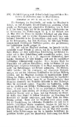 Beschäftigung und Schulbesuch jugendlicher Arbeiter in Fabriken und in Werkstätten : [V. Elementarschulwesen]