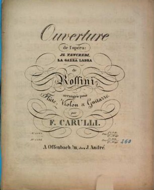 Ouverture del' opéra: Il Tancredi