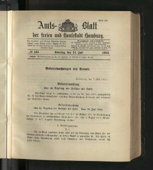 No. 141, 11. Juli 1915