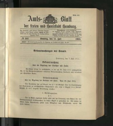 No. 141, 11. Juli 1915