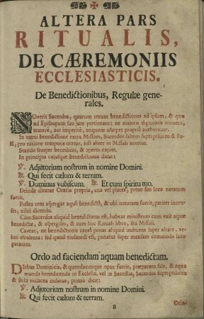 De Caeremoniis Ecclesiasticis.