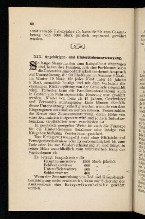 60-63, XIX. Angehörigen- und Hinterbliebenenversorgung
