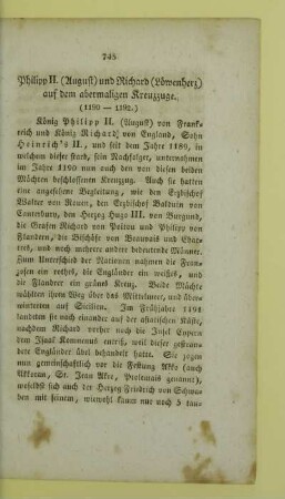 Philipp II. (August) und Richard (Loewenherz) auf dem abermaligen Kreuzzuge