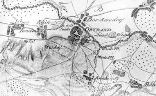 Ortrand. Situationskarten von den Kriegsschauplätzen des 7jährigen Krieges, Bl. Senftenberg-Hoyerswerda, 1805 (Sign.: VIII 57)