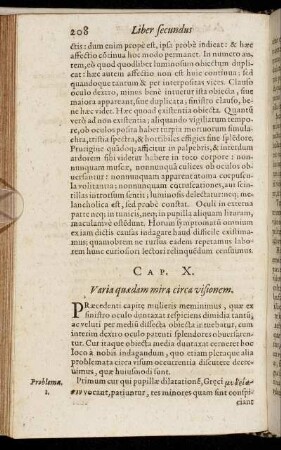Cap. X. Varia quædam mira circa visionem.