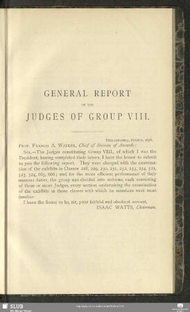 General Report Of The Judges Of Group VIII.