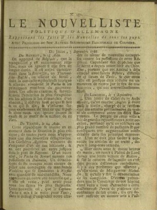 Le nouvelliste politique d'Allemagne. 1780-1787