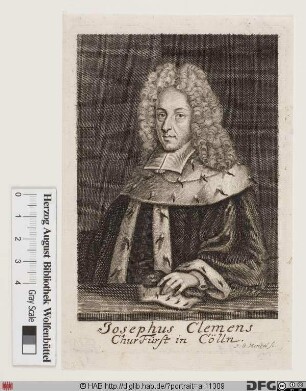 Bildnis Joseph Clemens (von Bayern), 1688-1723 Kurfürst u. Erzbischof von Köln