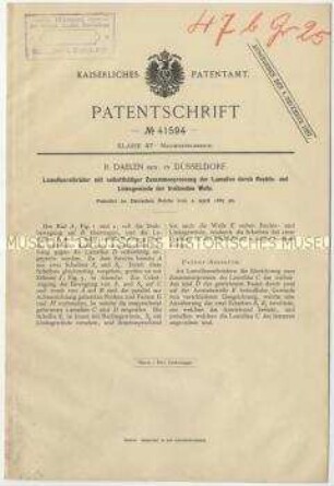 Patentschrift über Lamennreibräder für treibende Wellen, Patent-Nr. 41594