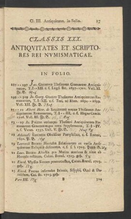 Classis III. Antiquitates Et Scritores Rei Numismaticae