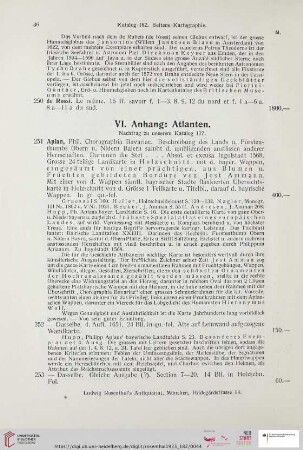VI. Anhang: Atlanten (Nr. 251 - 272)