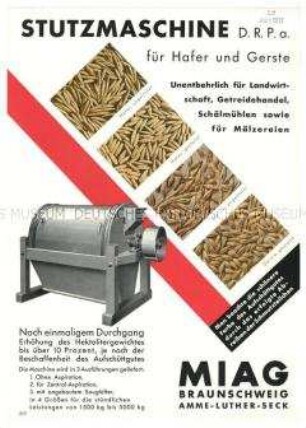 Stutzmaschinen für Hafer und Gerste