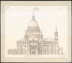 Kirche mit 2200 Plätzen: Seitenansicht