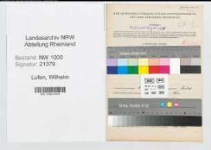 Entnazifizierung Wilhelm Lufen, geb. 31.05.1898 (Telegr.Assistent)