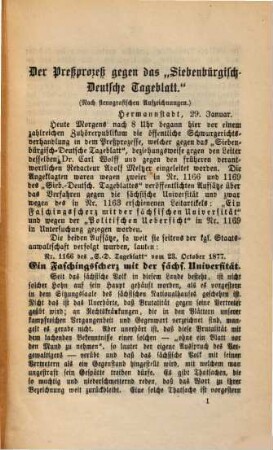 Ein Beitrag zur orientalischen Frage : der Pressprozeß gegen das "Siebenbuergisch-Deutsche Tageblatt" in Hermannstadt
