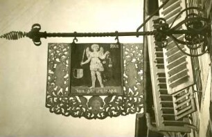 Wirtshausschild "Zum goldenen Engel". Schmiedeeisen. Vergl. FIg2 34