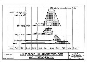 Zeitspannen und Arbeitszeitbedarf von Freilandgemüse