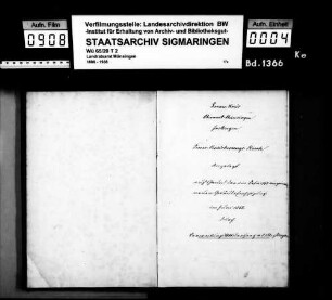 Feuerversicherungsbuch in Justingen, angelegt durch Verwaltungsaktuar Haag, mit alphabetischem Namensregister