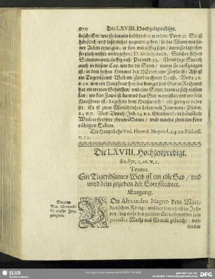 Die LXVIII. Hochzeitpredigt. Ex Syr.c.26.v.3