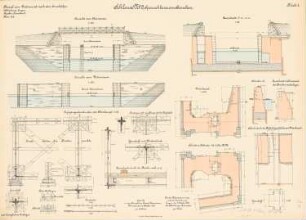 Dortmund-Ems-Kanal. Sperrschleuse am Haneken-Kanal, Hanekenfähr: Ansichten, Grundrisse, Schnitte, Details 1:100, 1:50, 1:10