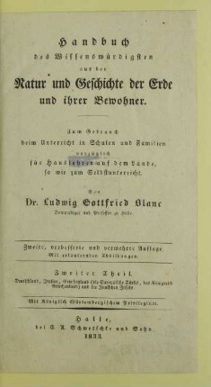 Theil 2: Deutschland, Italien, Griechenland, (die europäische Türkei, das Königreich Griechenland) und die Ionischen Inseln
